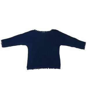 525 America Ribbed Knit Sweater Cotton Nautical Fishermancore Navy Blue SZ Small